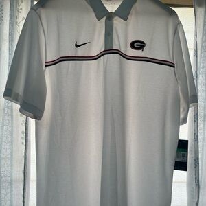 Nike UGA White and Black Men's Polo Shirt